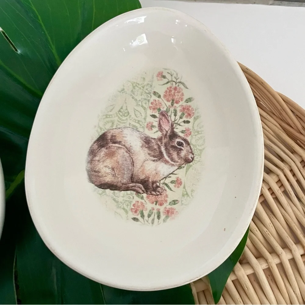 Pottery Barn Springtime Easter Bunny Rabbit egg bowls four different set of 3